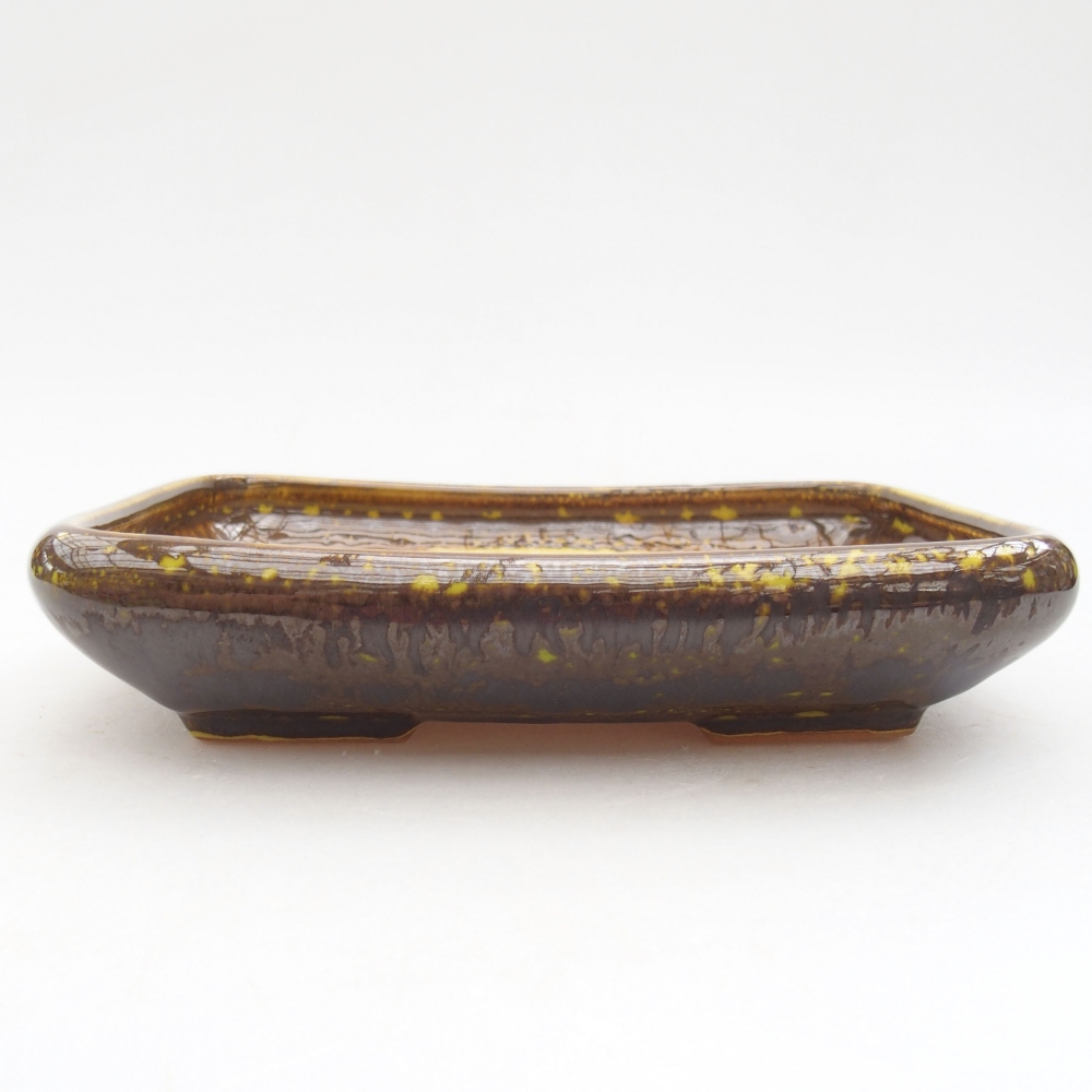 Ceramiczna miska bonsai 17 x 14 x 3,5 cm, kolor Żółty