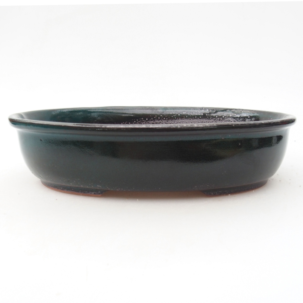 Ceramiczna miska bonsai 22 x 17 x 5 cm, kolor zielony