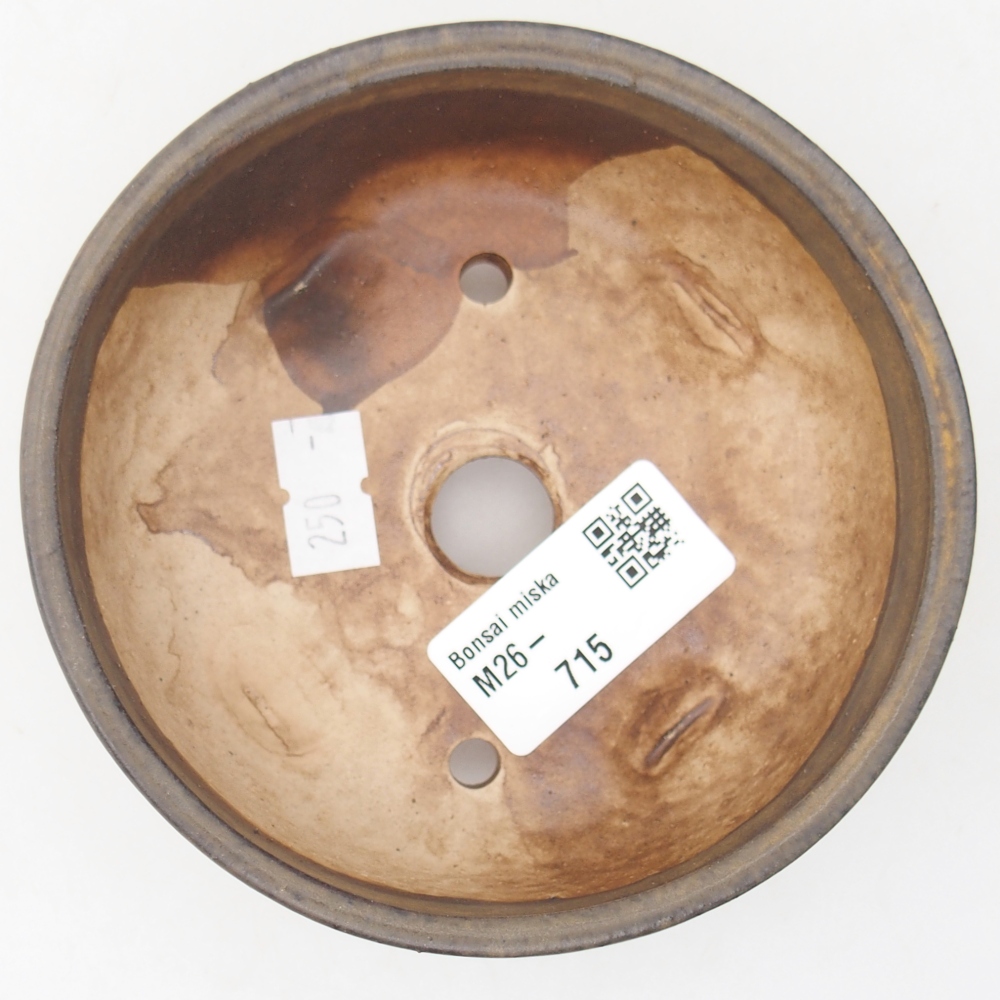 Ceramiczna miska na bonsai 11 x 11 x 4,5 cm, brązowa