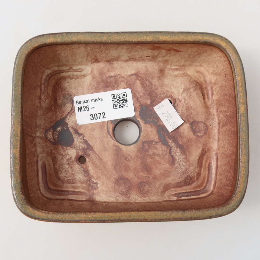 Ceramiczna miska do bonsai 14 x 11,5 x 4,5 cm, kolor brązowy