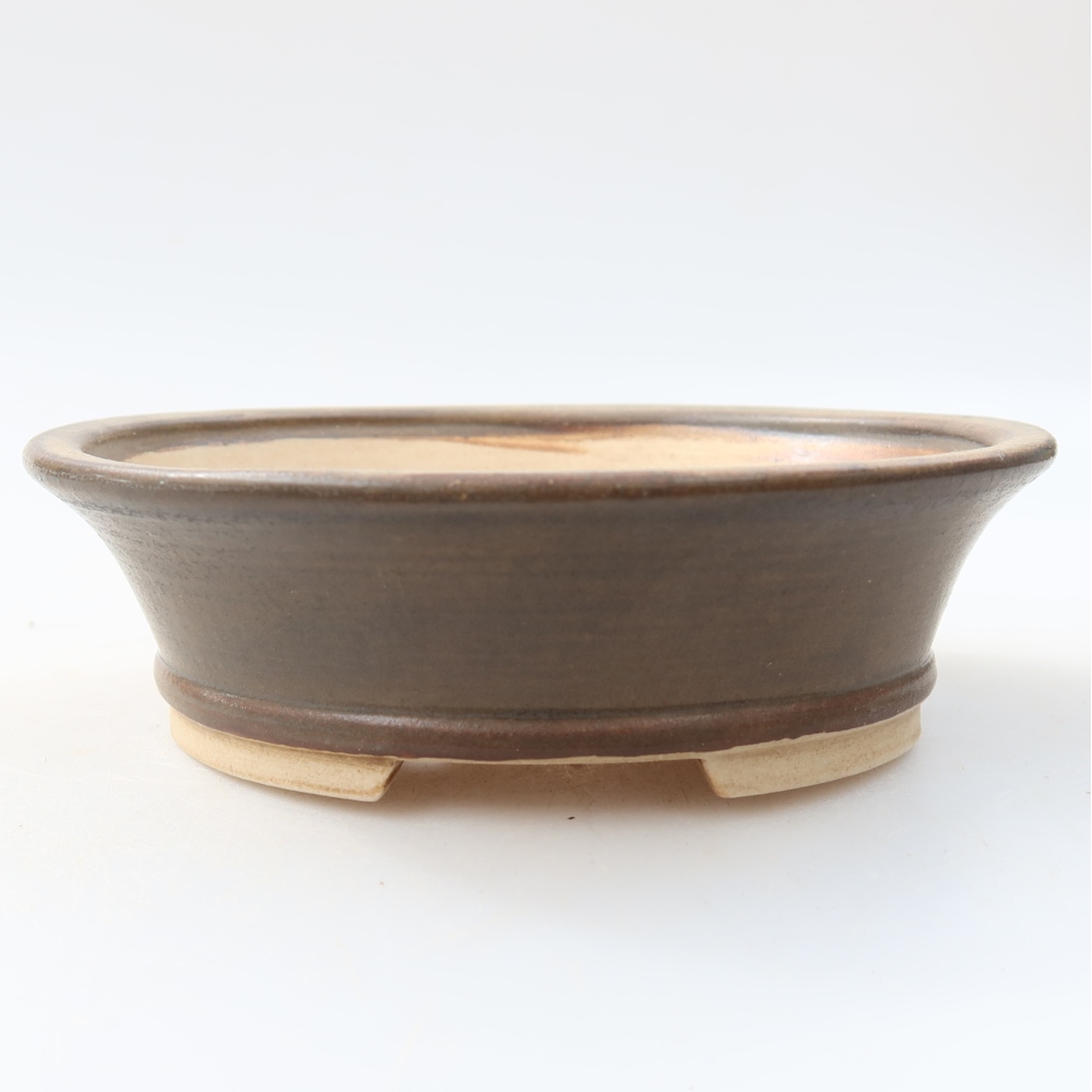 Ceramiczna doniczka do bonsai 13 x 11,5 x 4 cm, kolor brązowy