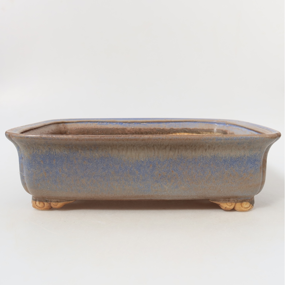 Ceramiczna miska do bonsai 25,5 x 20 x 7 cm, kolor niebieski