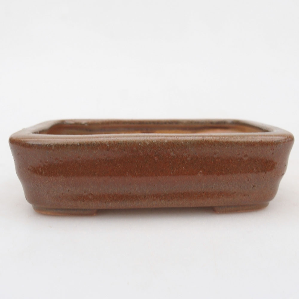 Ceramiczna miska do bonsai 11,5 x 8,5 x 3 cm, brązowa