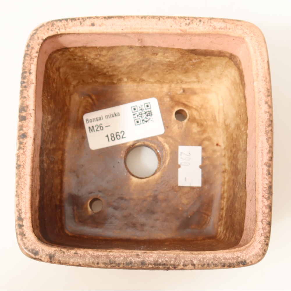 Ceramiczna miska do bonsai 10,5 x 10,5 x 7 cm, kolor różowy