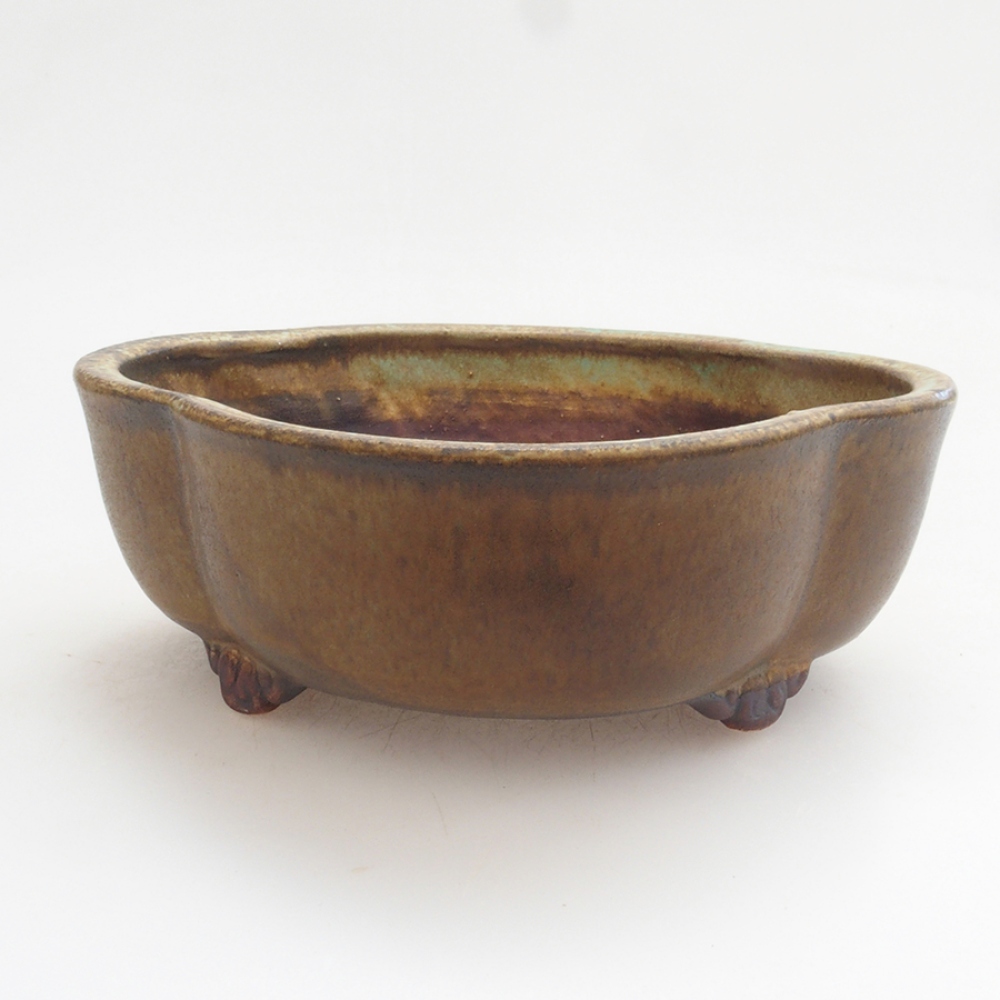 Ceramiczna miska do bonsai 13 x 12,5 x 5 cm, kolor zielony
