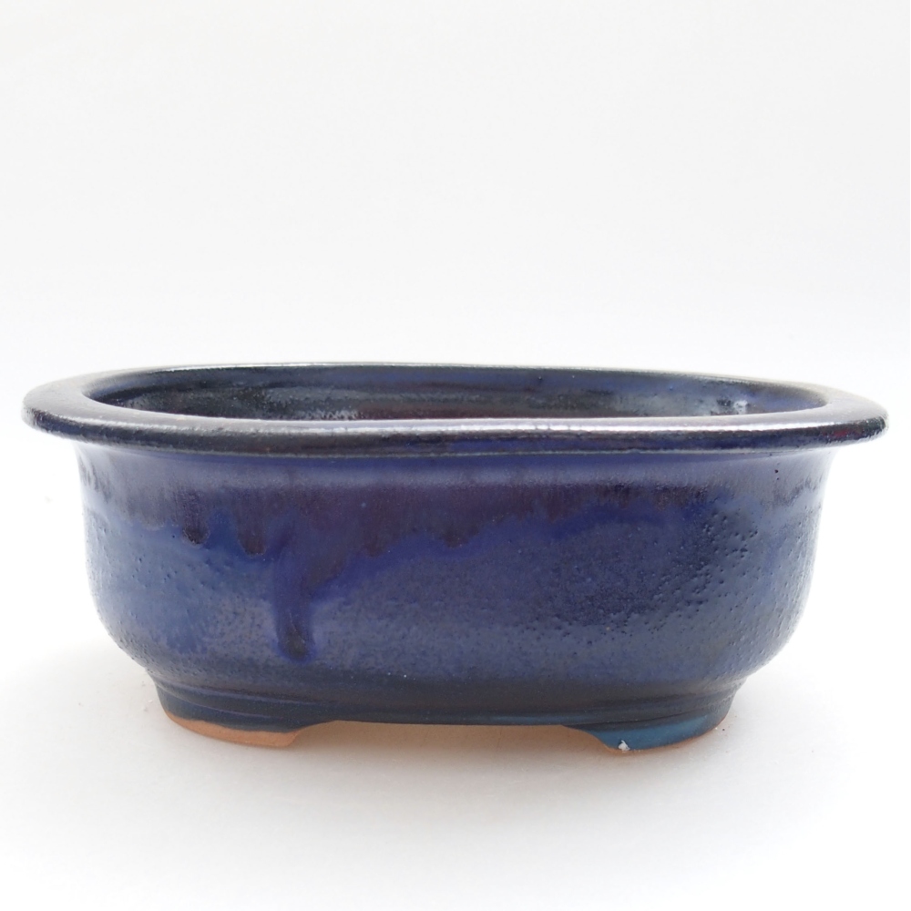 Ceramiczna miska bonsai 15,5 x 12 x 6 cm, kolor niebieski