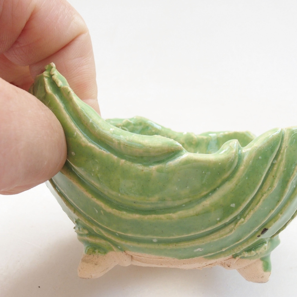 Muszla ceramiczna 7,5 x 7 x 5,5 cm, kolor zielony