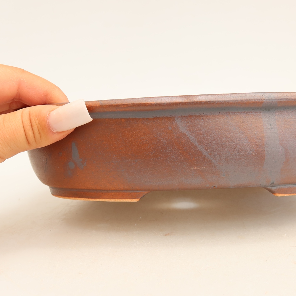 Ceramiczna miska do bonsai 22 x 17 x 5 cm, kolor metaliczny