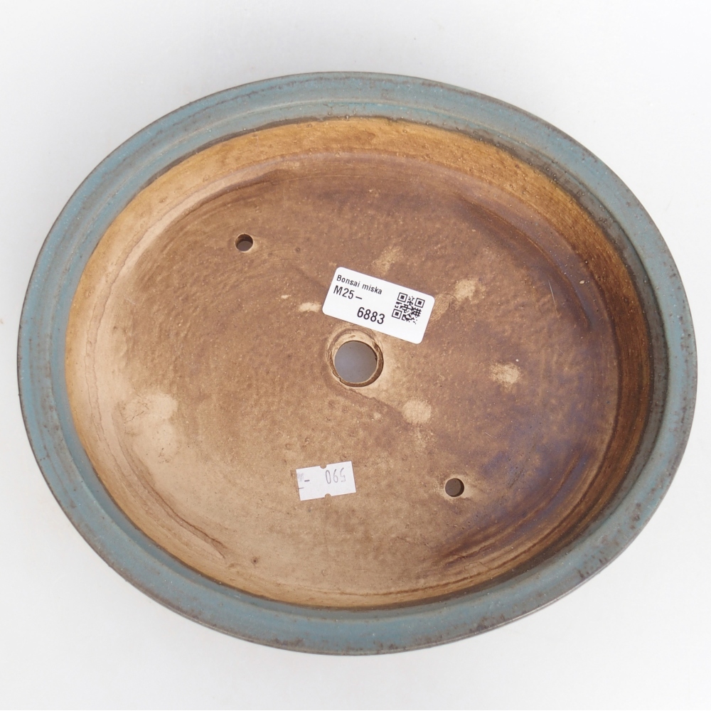 Ceramiczna miska na bonsai 24 x 20,5 x 5 cm, kolor niebieski