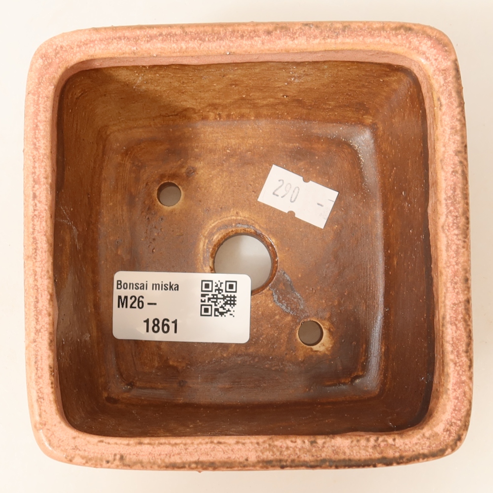 Ceramiczna miska do bonsai 10,5 x 10,5 x 7 cm, kolor różowy