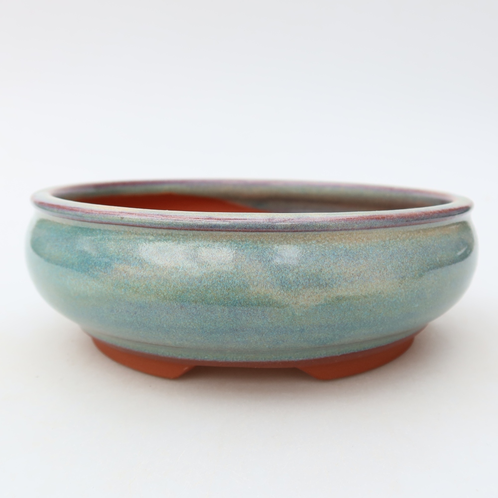 Ceramiczna miska na bonsai 17 x 17 x 6 cm, zielona