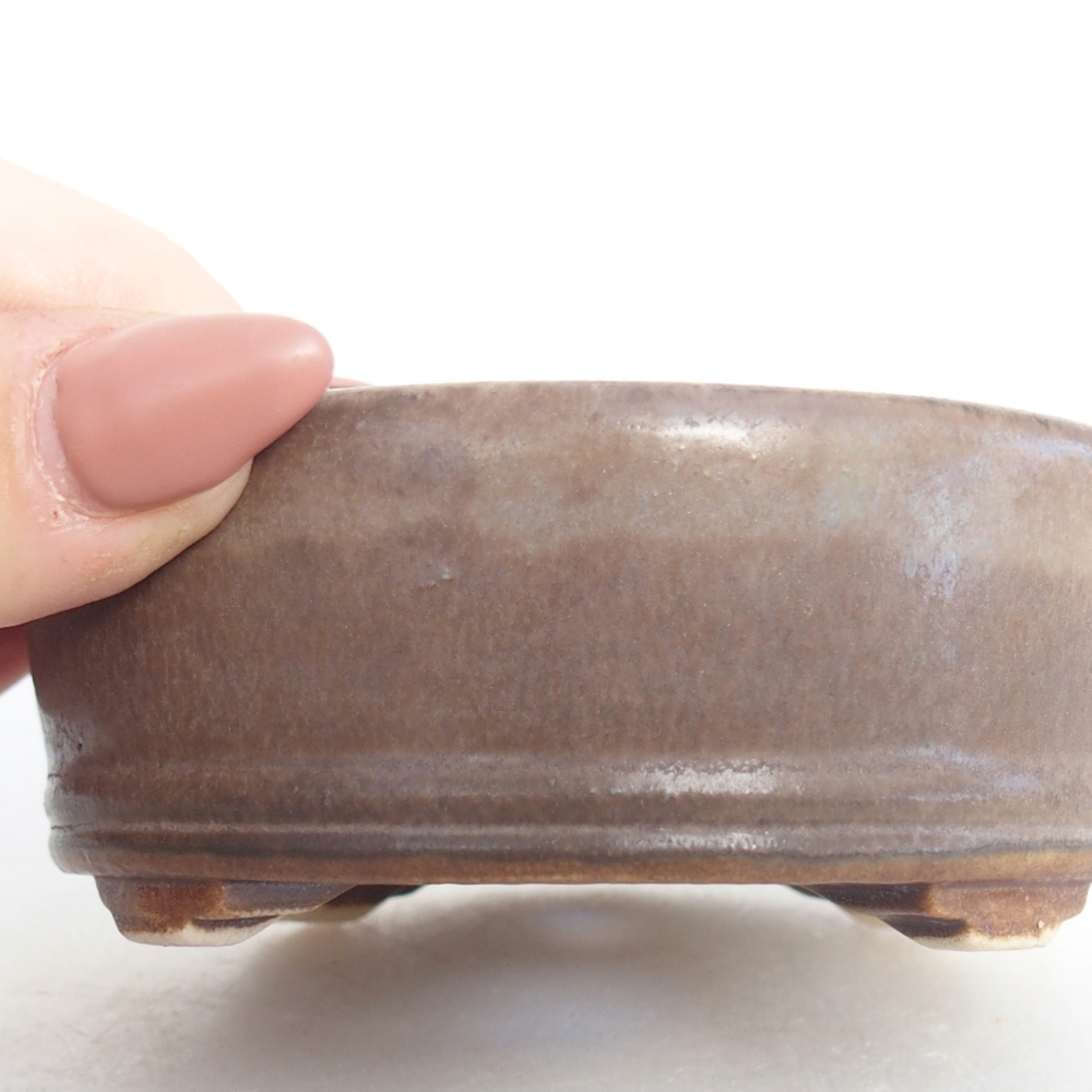 Ceramiczna miska na bonsai 9 x 9 x 3,5 cm, kolor niebieski