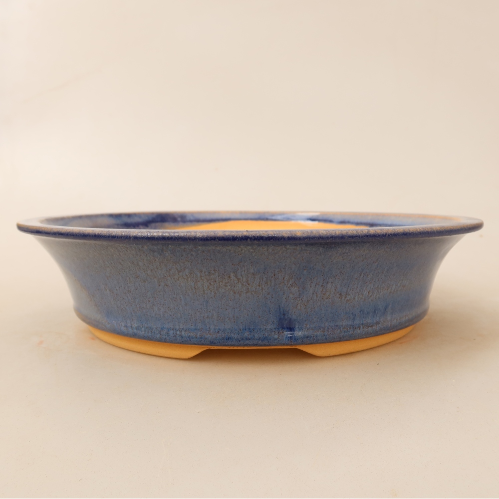 Ceramiczna miska do bonsai 25 x 25 x 6 cm, kolor niebieski
