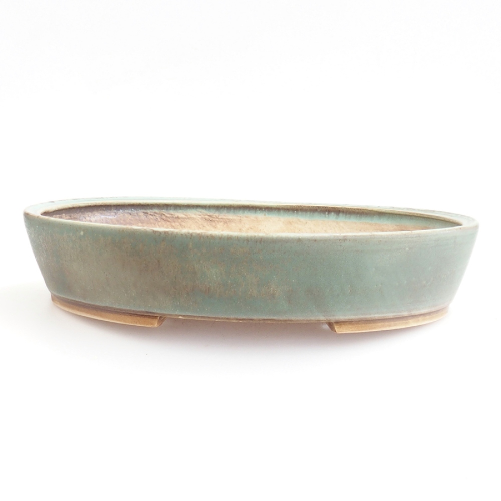 Ceramiczna miska do bonsai 31 x 26,5 x 6 cm, zielona