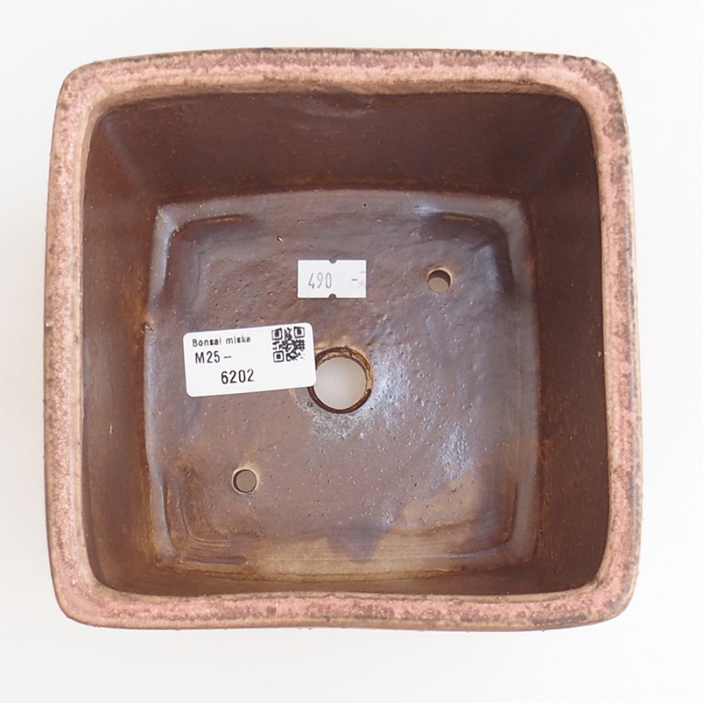 Ceramiczna miska do bonsai 15 x 15 x 9,5 cm, różowa