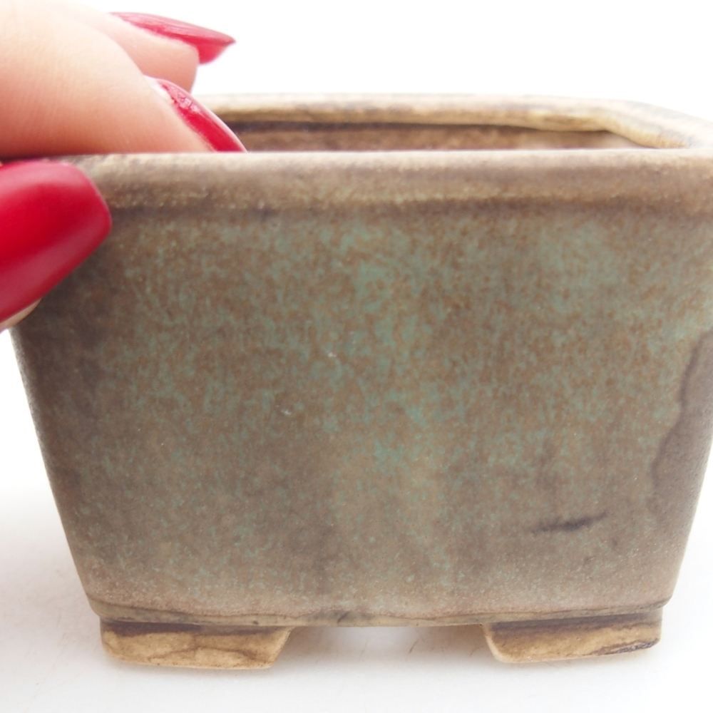 Ceramiczna miska do bonsai 6 x 6 x 4,5 cm, zielona