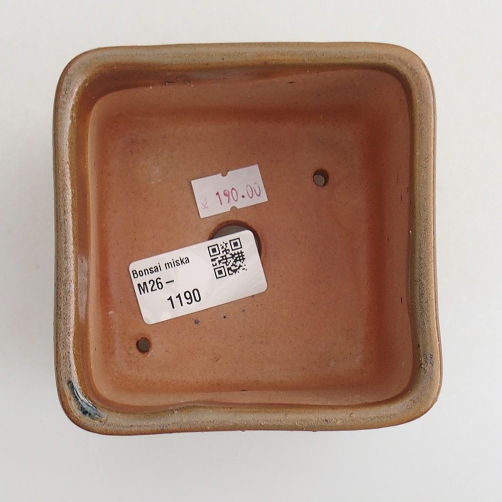 Ceramiczna miska do bonsai 10 x 10 x 8 cm, brązowa