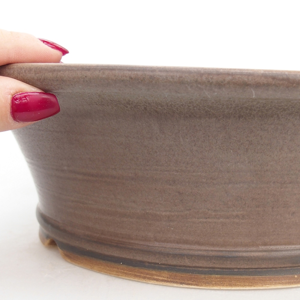 Ceramiczna miska bonsai 24,5 x 28,5 x 8,5 cm, kolor brązowy