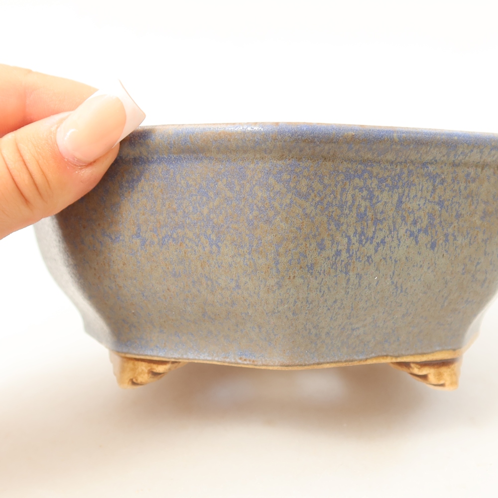 Ceramiczna miska do bonsai 17 x 16 x 6,5 cm, kolor niebieski