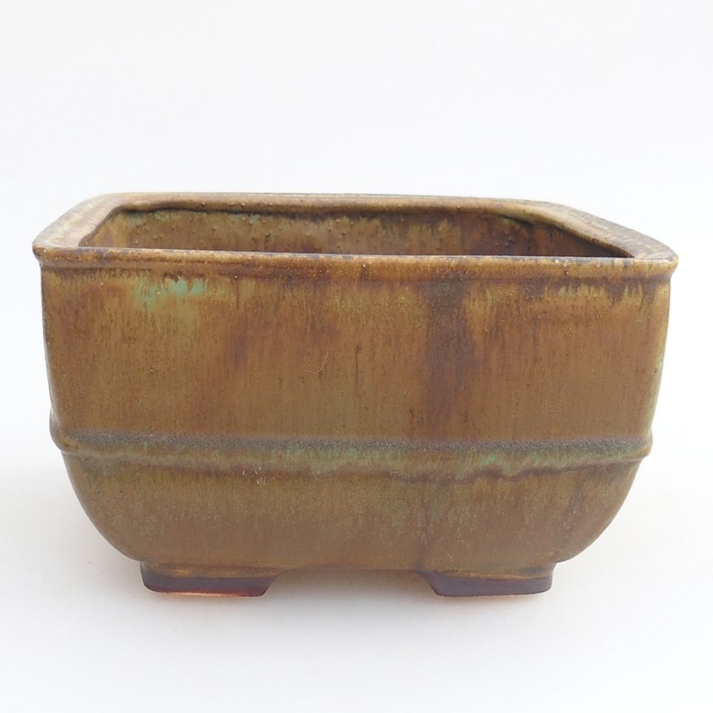 Ceramiczna miska bonsai 16 x 16 x 9 cm, kolor zielony