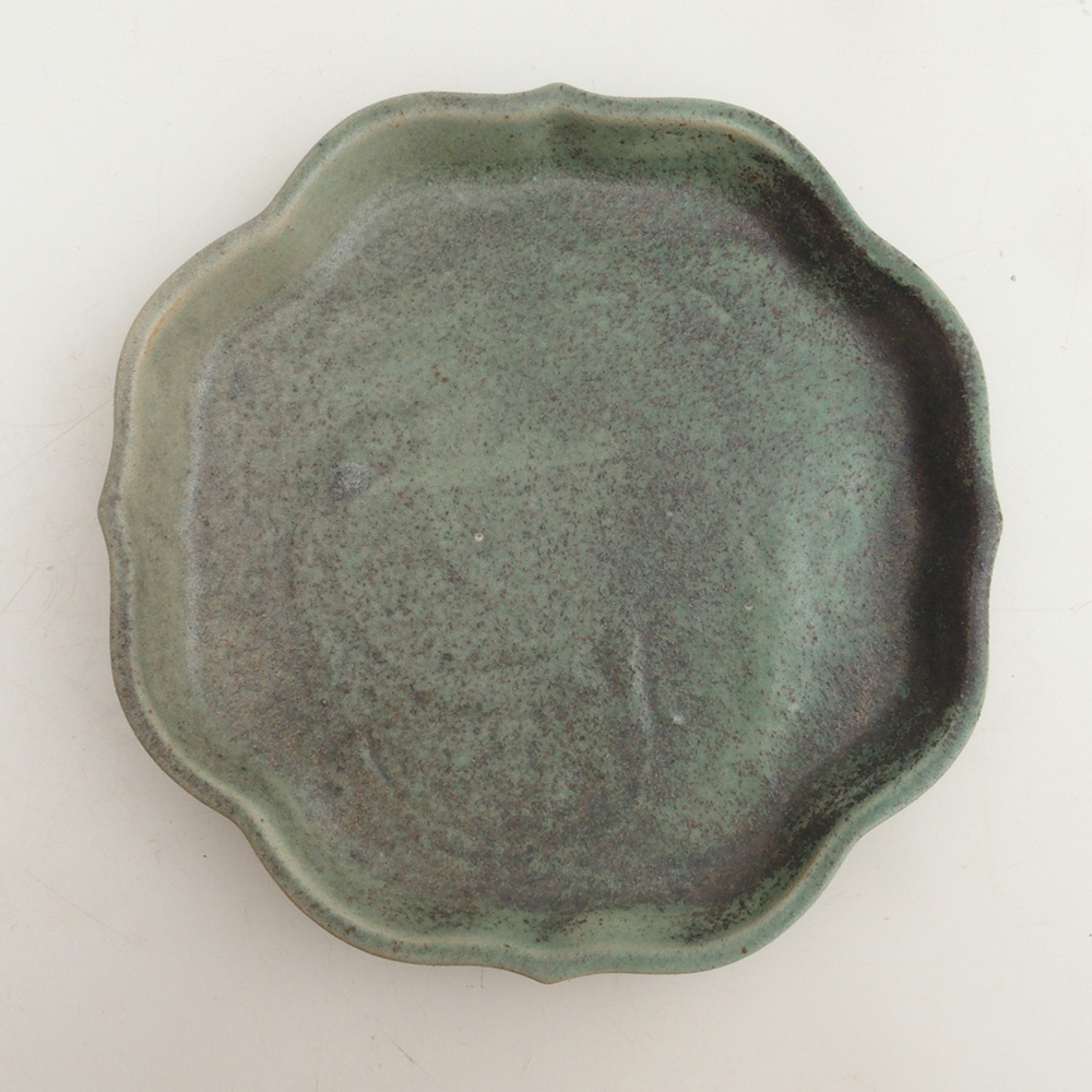 Ceramiczna miska H06 - 14 x 14 x 1,5 cm - zielona