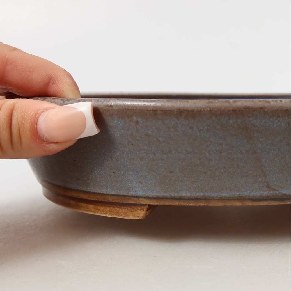 Ceramiczna miska do bonsai 21 x 19 x 4,5 cm, kolor niebieski