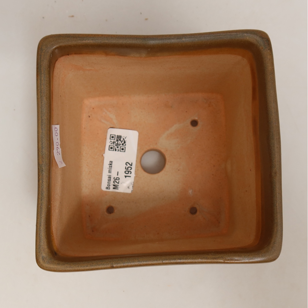 Ceramiczna miska do bonsai 11 x 11 x 8,5 cm, kolor brązowy