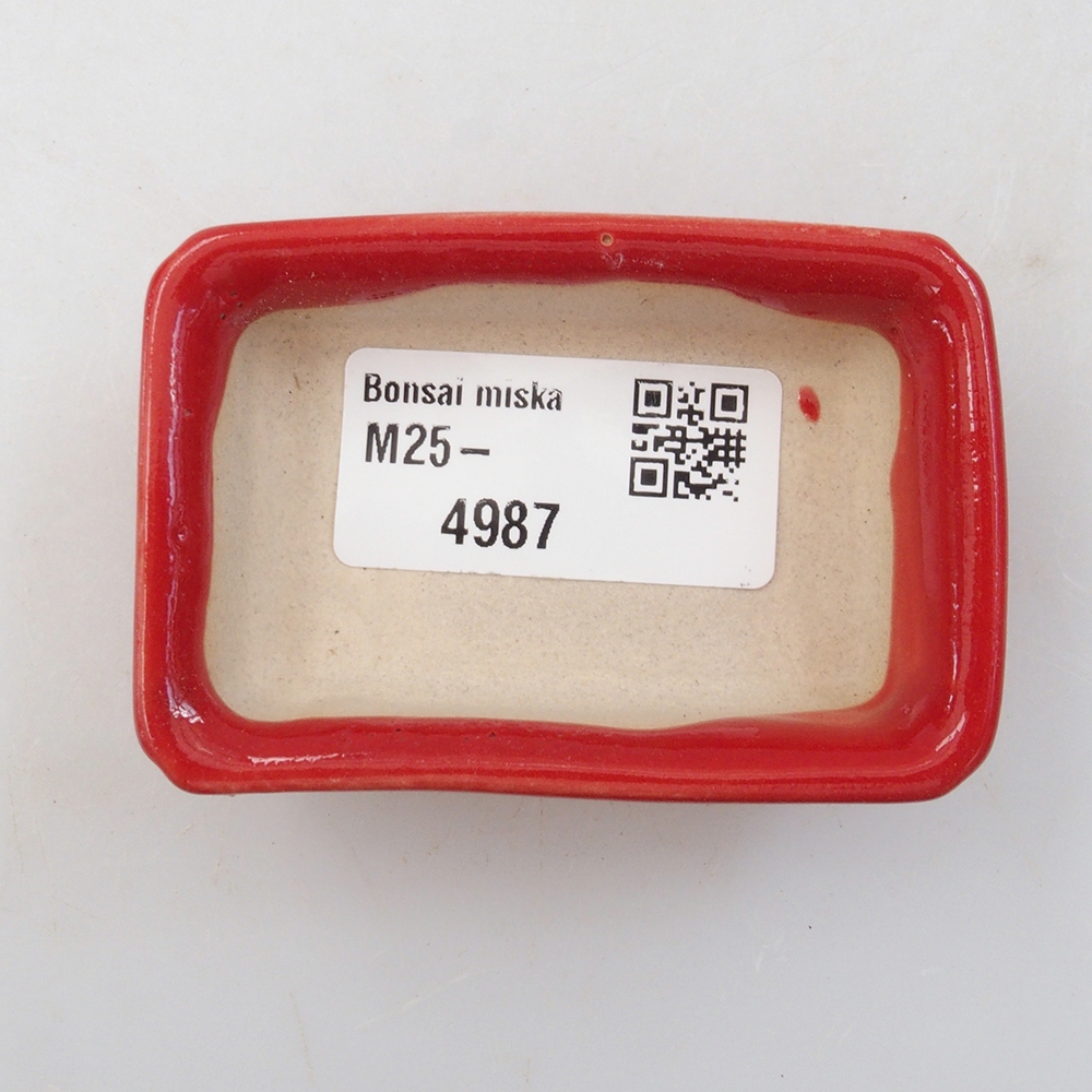 Mini miska bonsai 7 x 4,5 x 2 cm, kolor czerwony