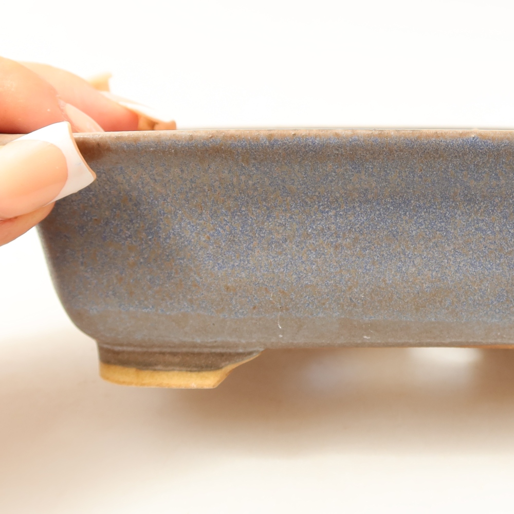 Ceramiczna miska do bonsai 15 x 13 x 4,5 cm, kolor niebieski