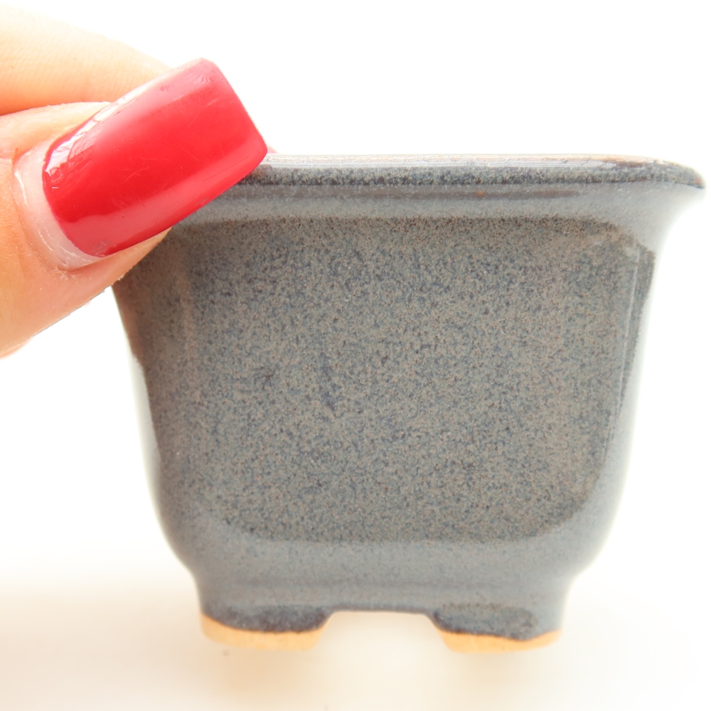 Ceramiczna miseczka do bonsai 6,5 x 6,5 x 5 cm, kolor szary
