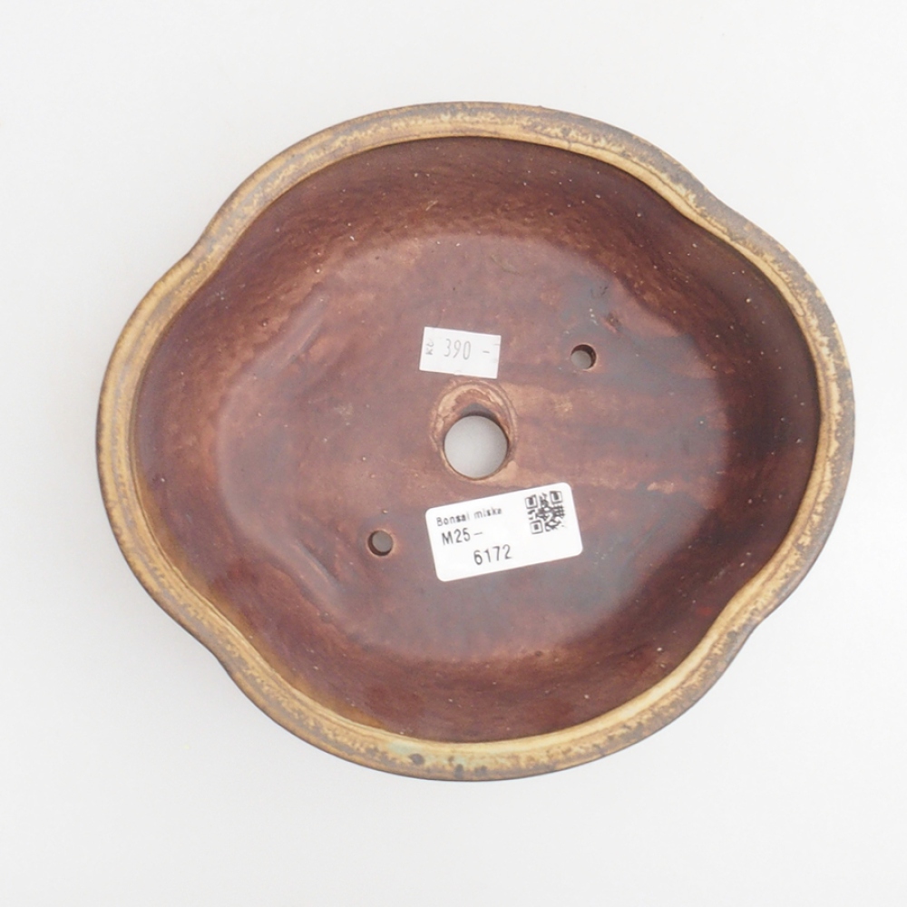 Ceramiczna miska do bonsai 18 x 17 x 6 cm, kolor brązowy