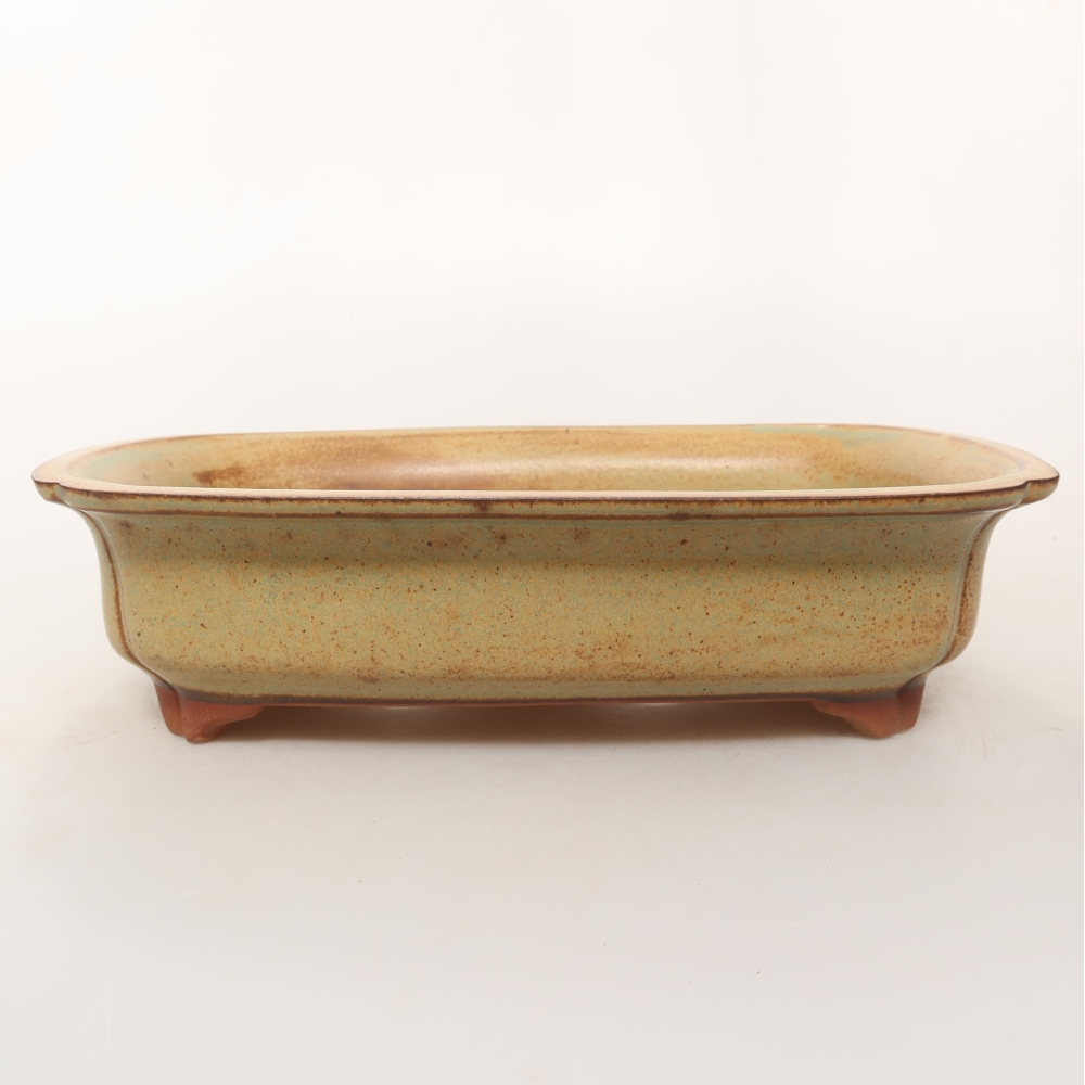 Ceramiczna miska  24,5 x 17,5 x 6 cm, kolor zielono-brązowy