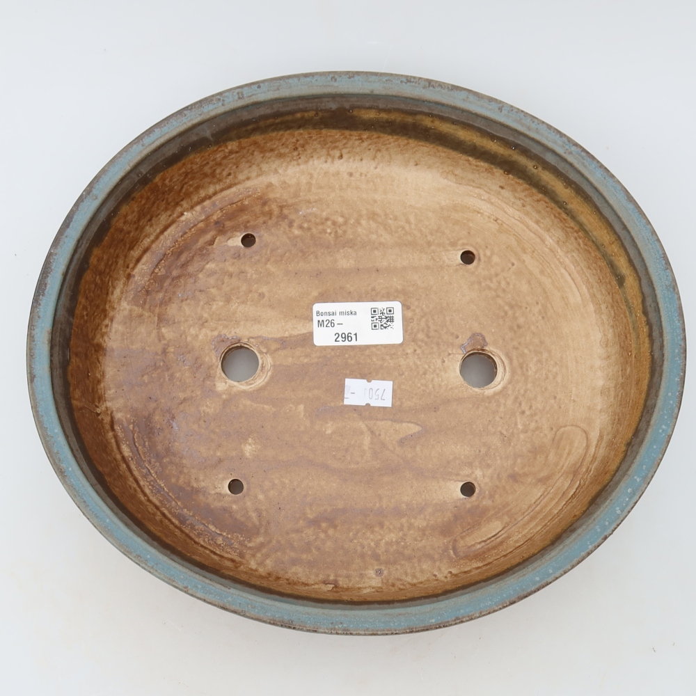 Ceramiczna miska do bonsai 27 x 24 x 5,5 cm, kolor niebieski