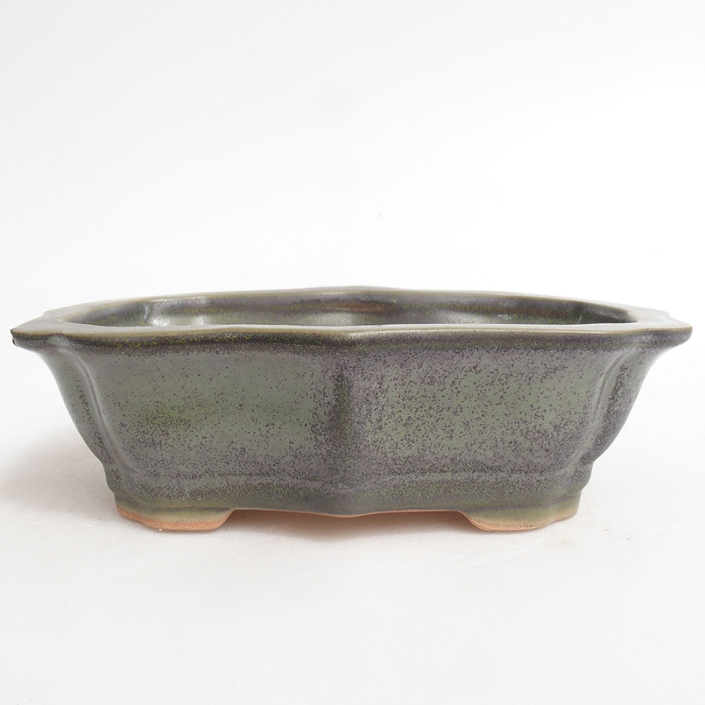 Ceramiczna miska bonsai 15,5 x 11,5 x 4,5 cm, kolor zielony