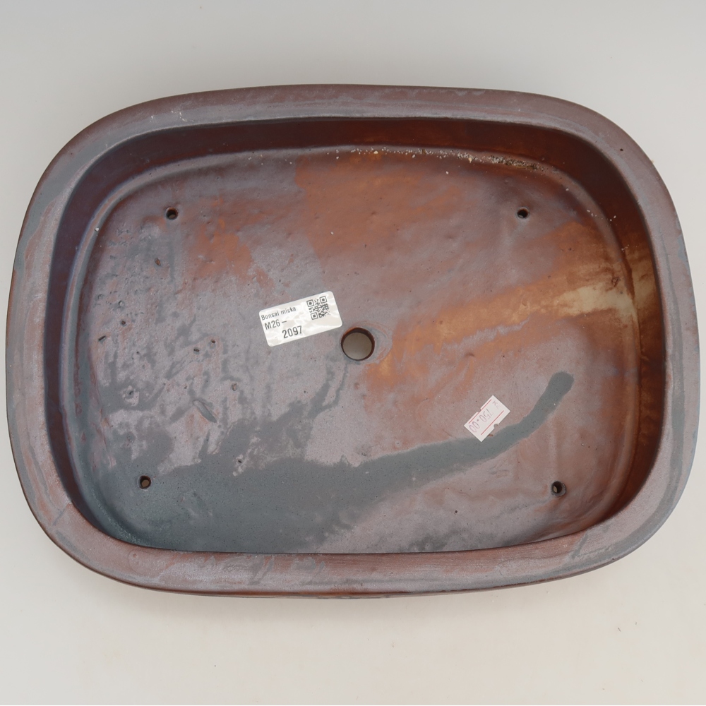 Ceramiczna miska na bonsai 32 x 24,5 x 6,5 cm, kolor metaliczny