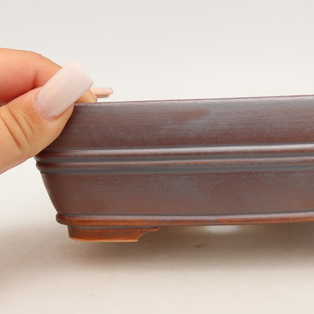 Ceramiczna miska do bonsai 17 x 12,5 x 5,5 cm, kolor metaliczny