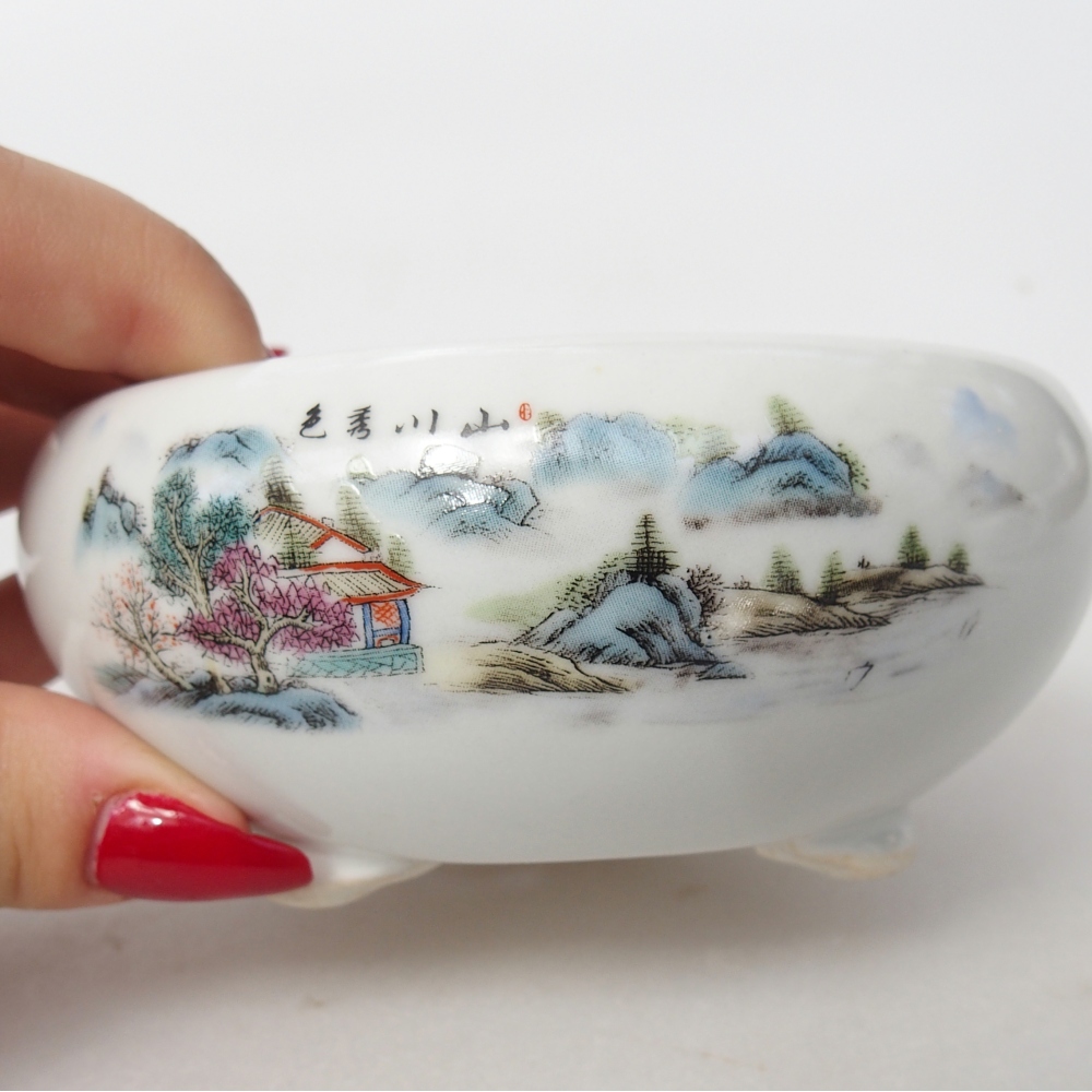 Ceramiczna miska do bonsai 10 x 10 x 5 cm, kolor biały