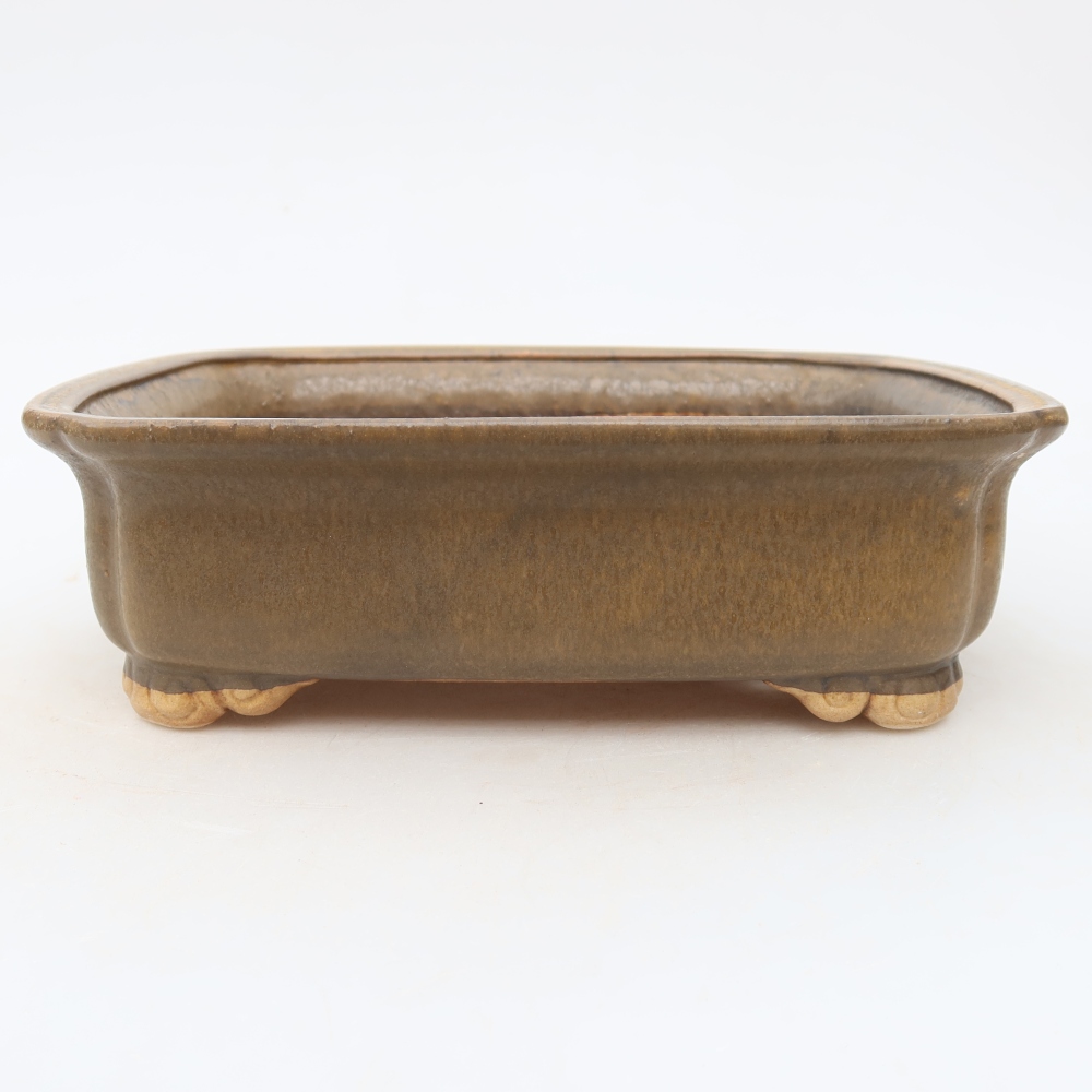 Ceramiczna miska do bonsai 20 x 17,5 x 6 cm, kolor brązowy