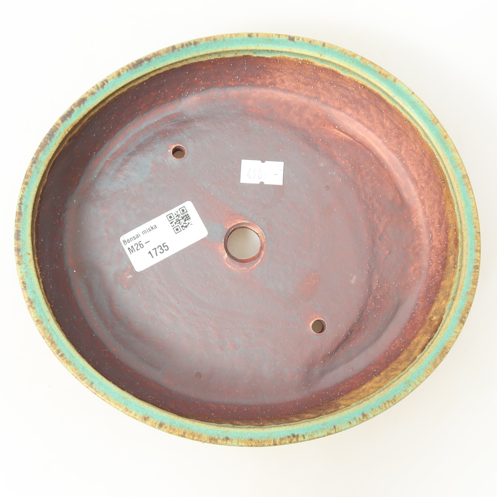 Ceramiczna miska do bonsai 21 x 19 x 4,5 cm, zielona