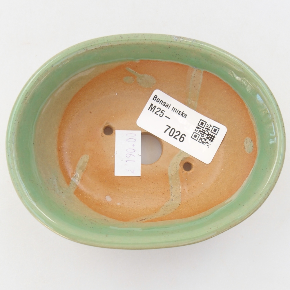 Ceramiczna miska na bonsai 11 x 9 x 4 cm, zielona