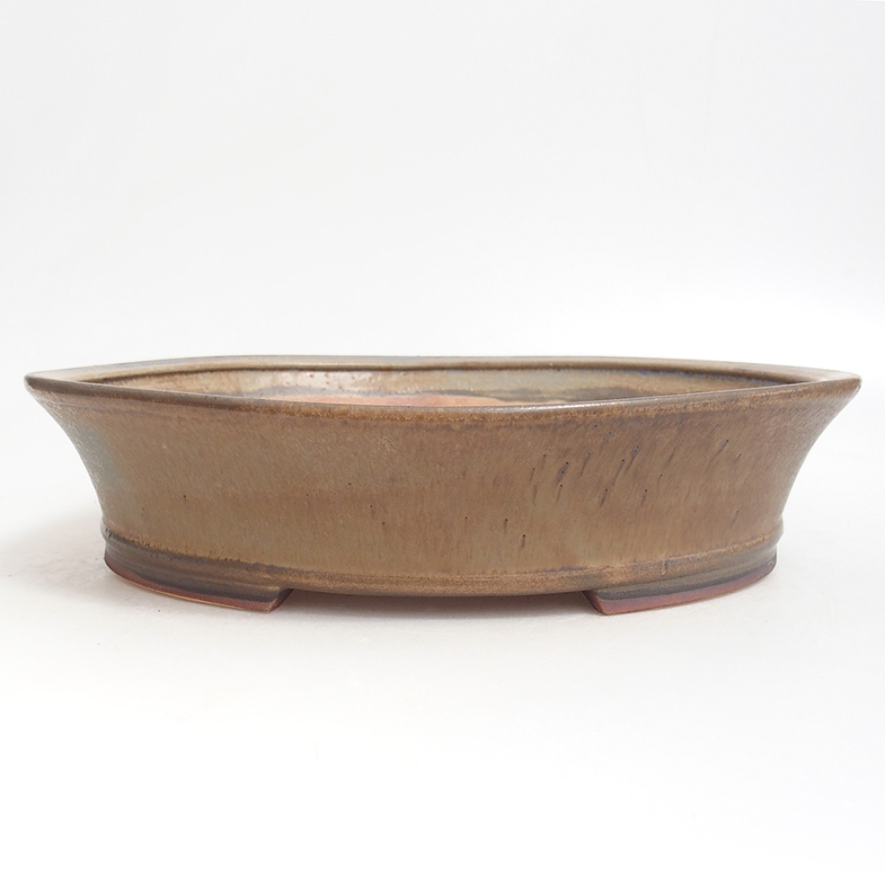 Ceramiczna miska do bonsai  27,5 x 24,5 x 6  cm, kolor brązowy