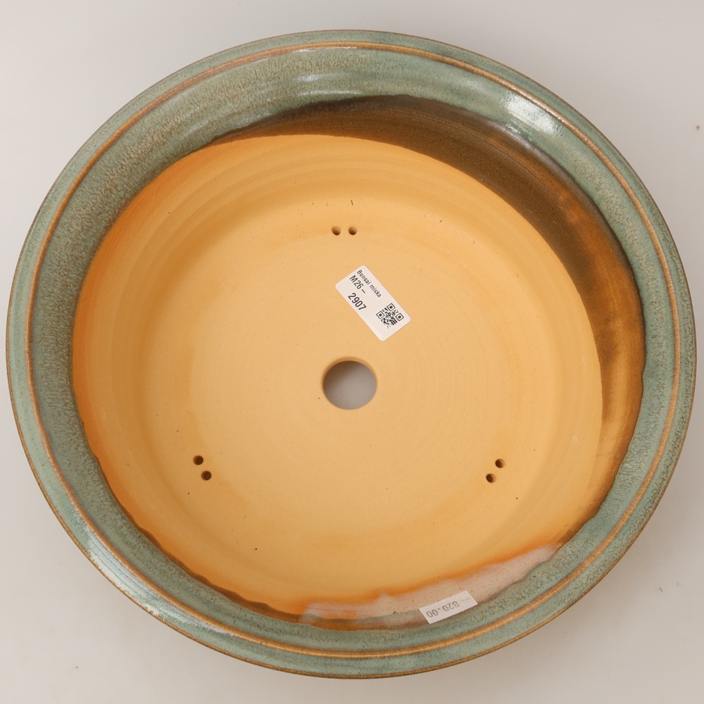 Ceramiczna miska do bonsai 30 x 30 x 9,5 cm, kolor zielony