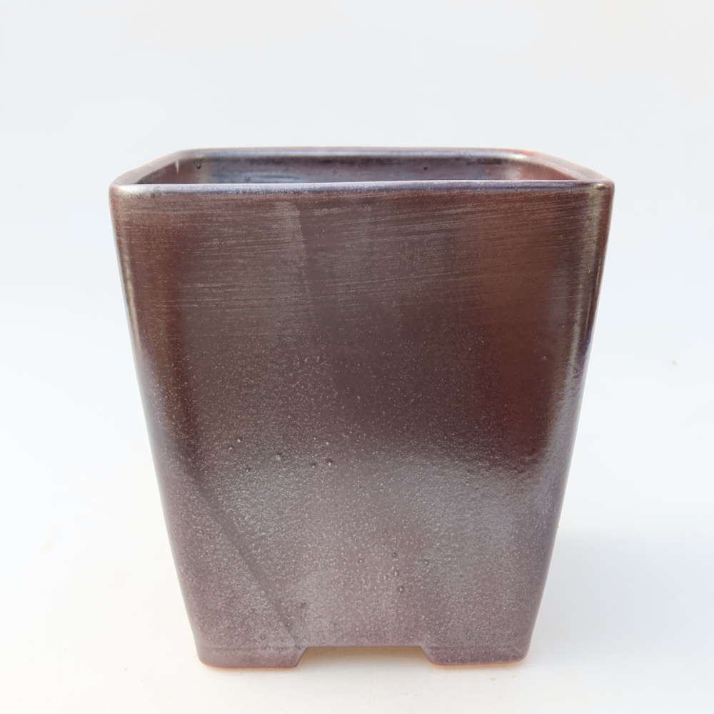 Ceramiczna miska bonsai 13,5 x 13,5 x 15 cm, kolor metaliczny