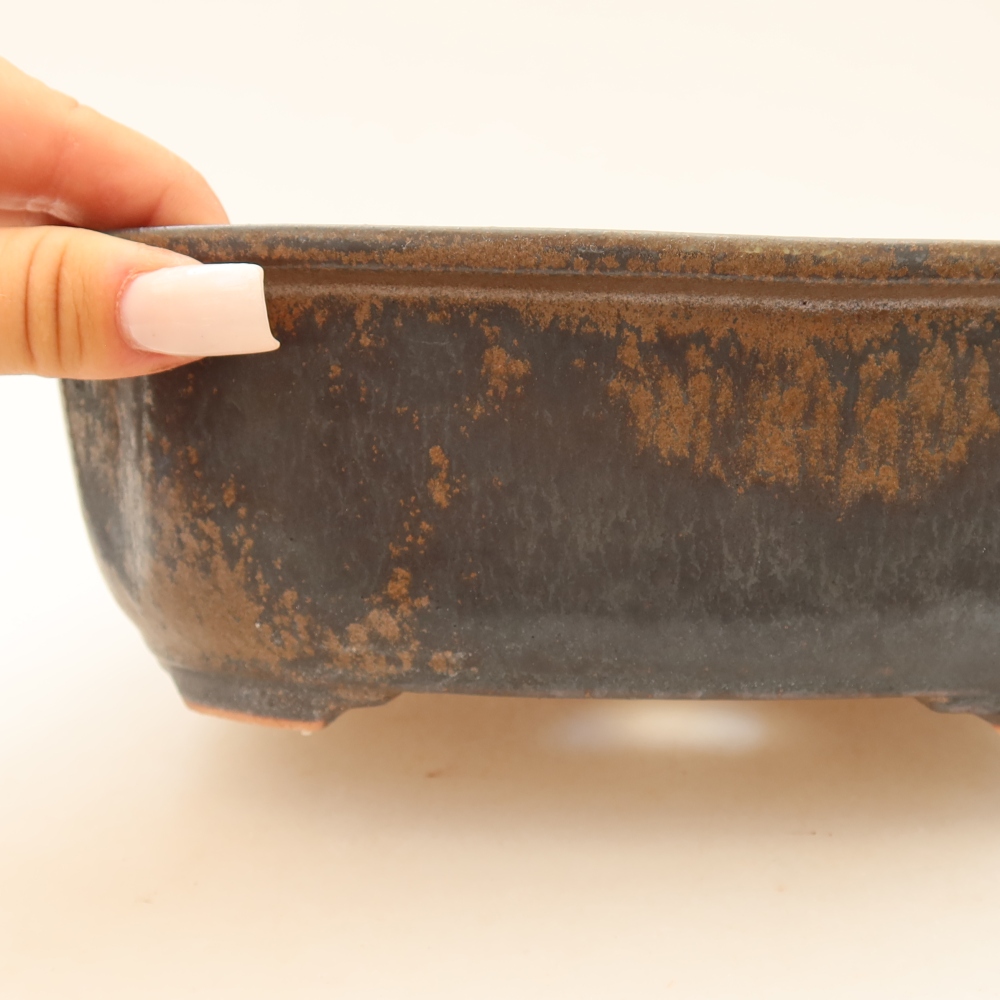 Ceramiczna miska do bonsai 22,5 x 17,5 x 7,5 cm, kolor brązowy