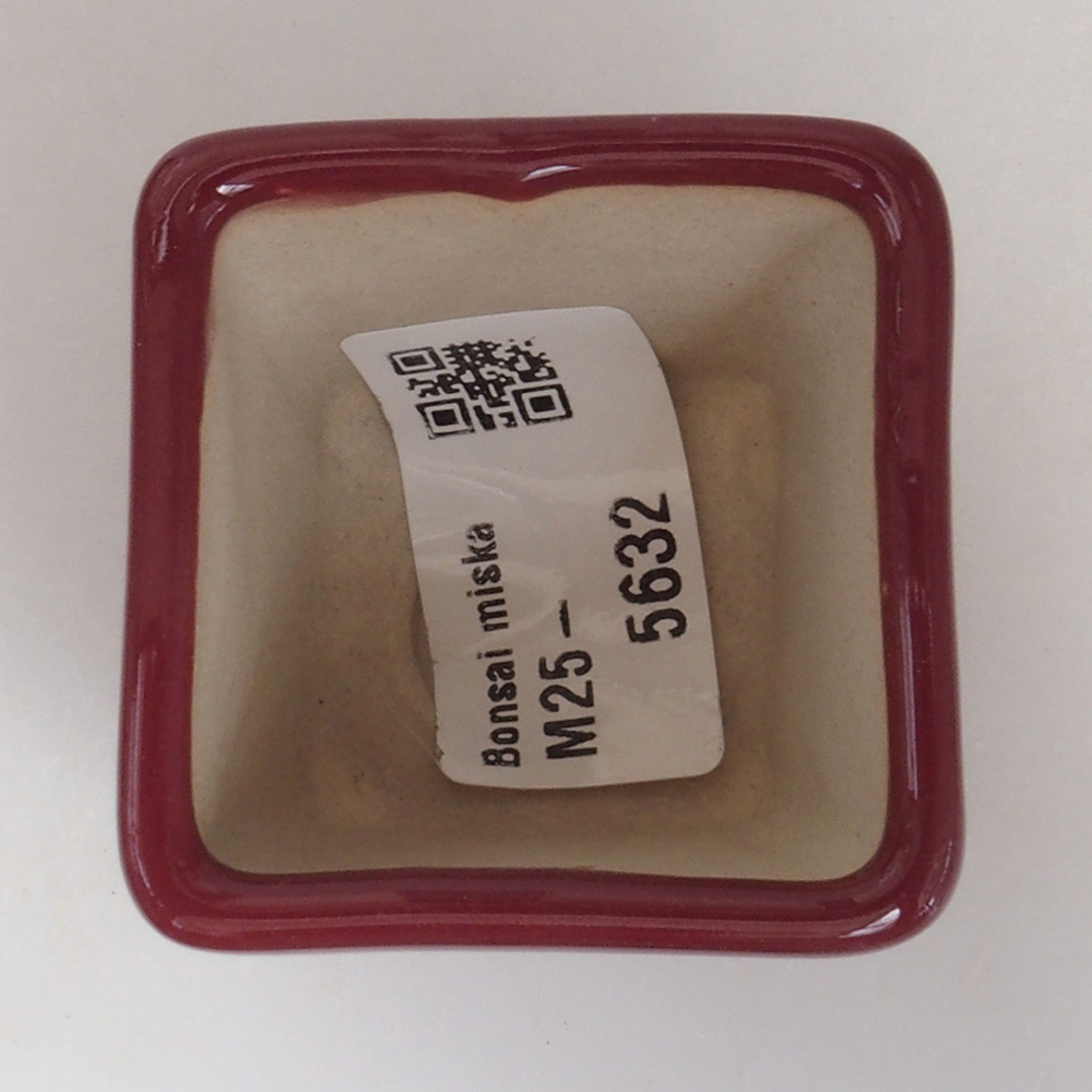Mini miska bonsai 4,5 x 4,5 x 4,5 cm, kolor bordowy