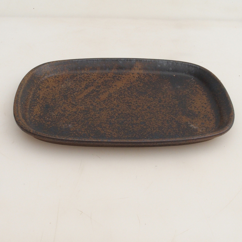 Ceramiczna miska H25 - 20,5 x 14,5 x 1,5 cm - brązowa