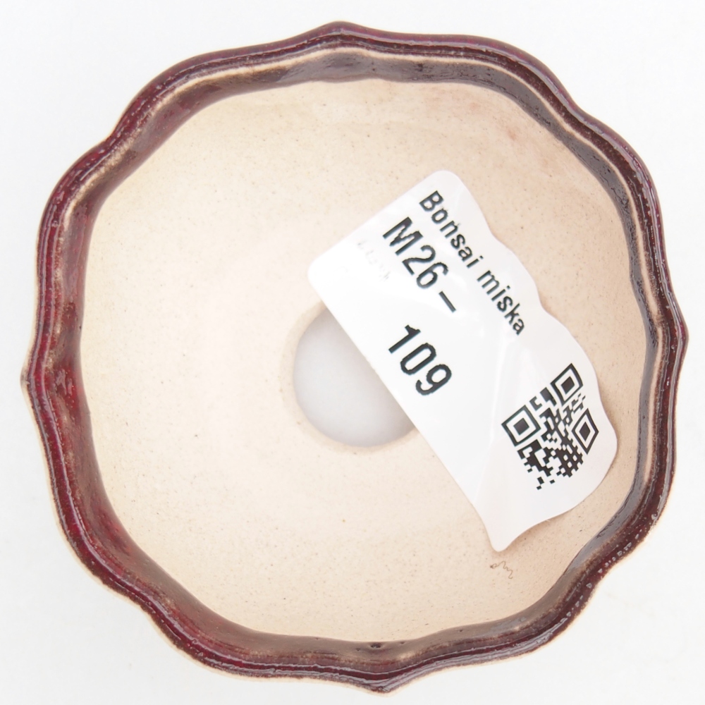 Mini miska do bonsai 6 x 6 x 3 cm, kolor czerwony