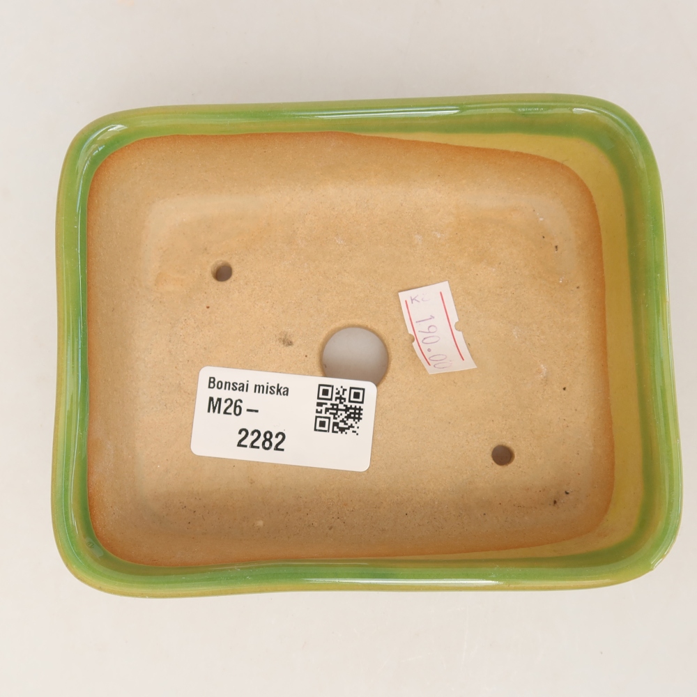 Ceramiczna miska do bonsai 12,5 x 9,5 x 4 cm, kolor zielony