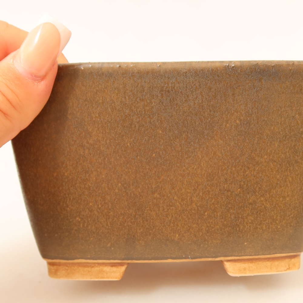 Ceramiczna miska do bonsai 13 x 13 x 8 cm, brązowa
