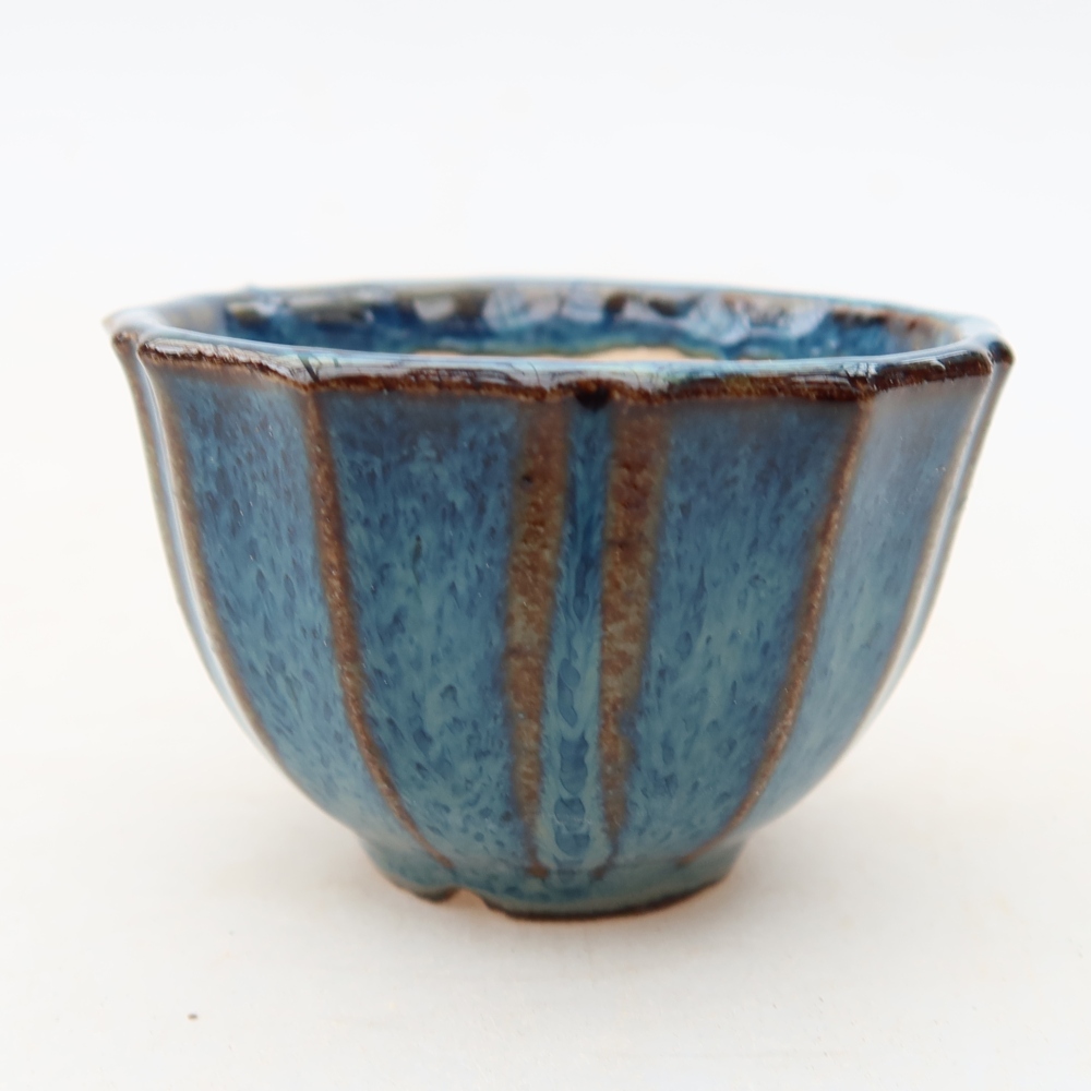Ceramiczna miseczka do bonsai 5,5 x 5,5 x 3,5 cm, kolor niebieski